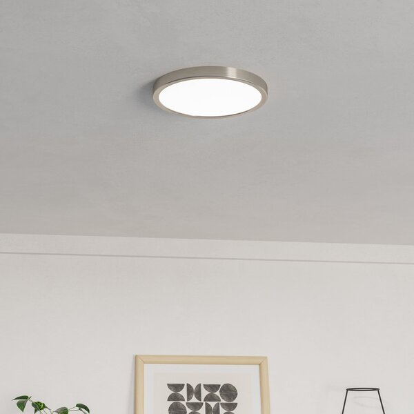 EGLO connect Έξυπνο φωτιστικό LED Fueva 6-Z, γκρι, Ø 27cm, ρυθμιζόμενος, Γκρι, Σαλόνι / τραπεζαρία, Πλαστικό, σύγχρονο