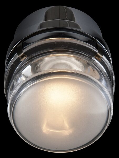 Oluce LED απλίκι τοίχου Fresnel, χρώμα χρώμιο, αλουμίνιο, γυαλί, 2.700 K, Μεταλλικό, Μπάνιο, Μέταλλο, σχεδιασμός