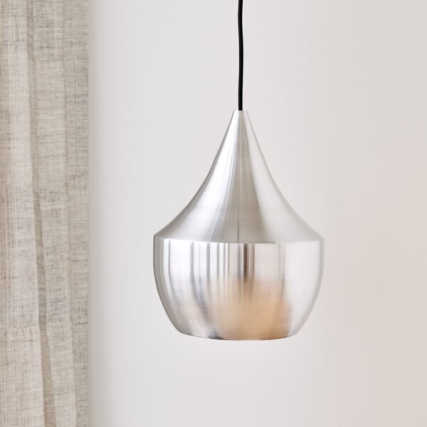 Tom Dixon LED κρεμαστή λάμπα Beat Fat Unbeaten, χρώμα αλουμινίου, ρυθμιζόμενος, Μεταλλικό, Σαλόνι / τραπεζαρία, Αλουμίνιο, σχεδιασμός