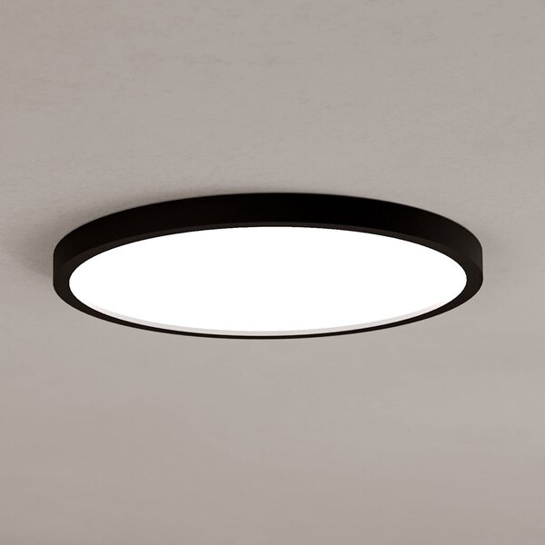 EGLO connect Έξυπνο φωτιστικό LED Fueva 6-Z, μαύρο, Ø38cm, ρυθμιζόμενος, Μαύρο, Σαλόνι / τραπεζαρία, Πλαστικό, σύγχρονο