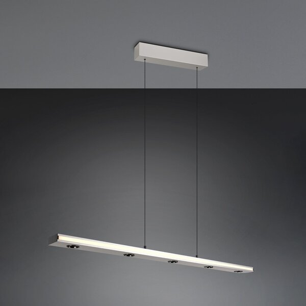 Trio Lighting LED κρεμαστή λάμπα Graham, νικέλιο, μέταλλο, up/down, CCT, ρυθμιστής έντασης, ρυθμιζόμενος, Μεταλλικό, Σαλόνι / τραπεζαρία, Μέταλλο, σύγχρονο