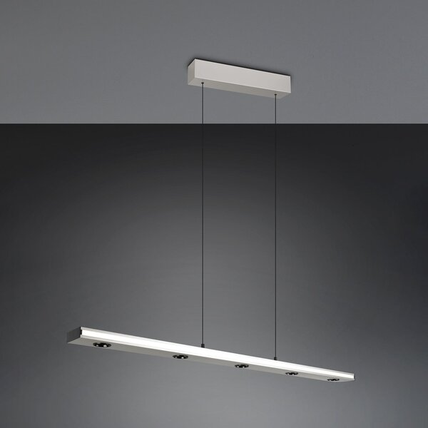 Trio Lighting LED κρεμαστή λάμπα Graham, νικέλιο, μέταλλο, up/down, CCT, ρυθμιστής έντασης, ρυθμιζόμενος, Μεταλλικό, Σαλόνι / τραπεζαρία, Μέταλλο, σύγχρονο