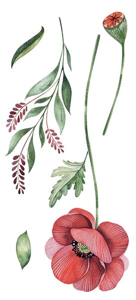 Αυτοκόλλητα Τοίχου Ango Poppies 59180