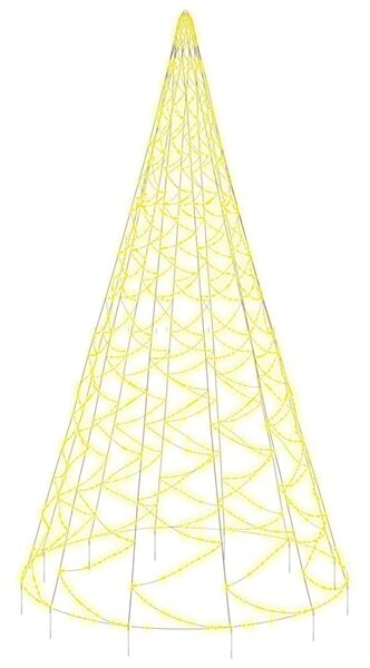 VidaXL Χριστουγ. Δέντρο για Ιστό Σημαίας 1400 LED Θερμό Λευκό 500 εκ