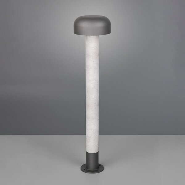Trio Lighting Φωτιστικό διαδρόμου Fraser, γκρι/εμφάνιση σκυροδέματος, αλουμίνιο, IP54, ύψος, ρυθμιζόμενος, Γκρι, Αλουμίνιο