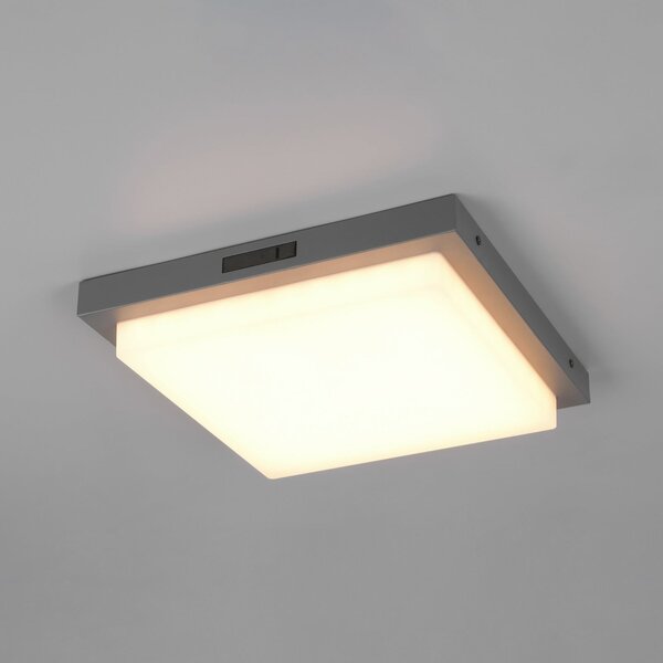 Trio Lighting LED φωτιστικό εξωτερικού χώρου Bermejo, γωνιακό, αισθητήρας, CCT, ανθρακί, Γκρι, Μέταλλο