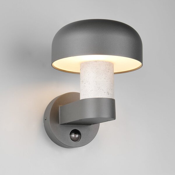Trio Lighting Εξωτερικός φωτισμός τοίχου Fraser Sensor γκρι/εμφάνιση σκυροδέματος, αλουμίνιο, Γκρι, Αλουμίνιο