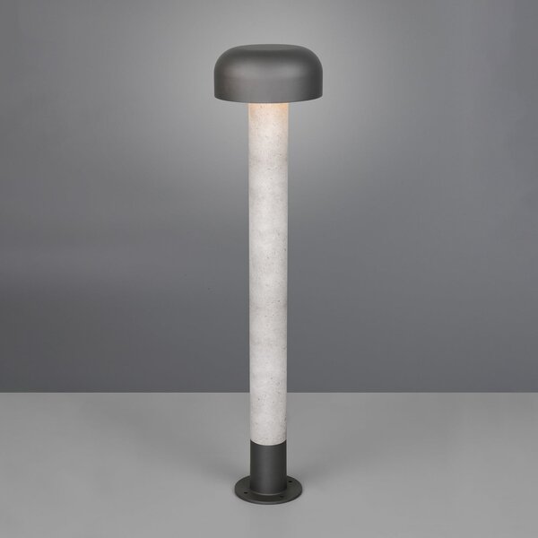 Trio Lighting Φωτιστικό διαδρόμου Fraser, γκρι/εμφάνιση σκυροδέματος, αλουμίνιο, IP54, ύψος, ρυθμιζόμενος, Γκρι, Αλουμίνιο
