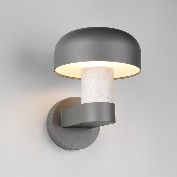 Trio Lighting Εξωτερικός φωτισμός τοίχου Fraser, γκρι/εμφάνιση σκυροδέματος, αλουμίνιο, IP54,, ρυθμιζόμενος, Γκρι, Αλουμίνιο