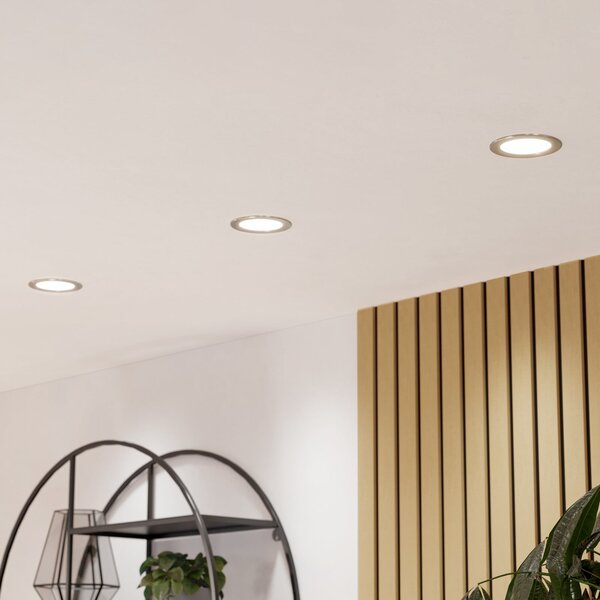 EGLO connect Έξυπνο φωτιστικό LED για ενσωμάτωση Fueva 6-Z, γκρι, Ø 12cm, ρυθμιζόμενος, Γκρι, Σαλόνι / τραπεζαρία, Πλαστικό, σύγχρονο