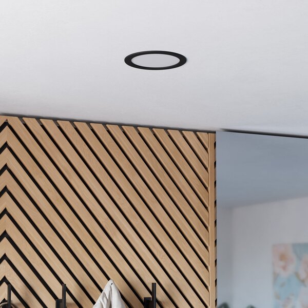 EGLO connect Έξαρμα LED για ενσωμάτωση Fueva 6-Z, μαύρο, Ø16cm, ρυθμιζόμενος, Μαύρο, Σαλόνι / τραπεζαρία, Πλαστικό, σύγχρονο