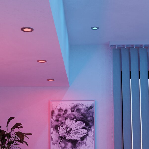 EGLO connect LED ενσωματωμένο φωτιστικό Fueva 6-Z, γκρι, σετ των 3, ρυθμιζόμενος, Γκρι, Σαλόνι / τραπεζαρία, Πλαστικό, σύγχρονο