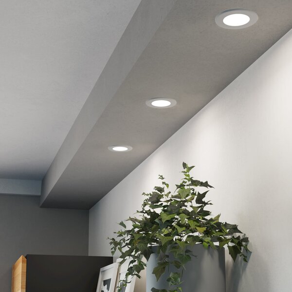 EGLO connect LED ενσωματωμένο φωτιστικό Fueva 6-Z, λευκό, σετ 3 τεμαχίων, ρυθμιζόμενος, Λευκό, Σαλόνι / τραπεζαρία, Πλαστικό, σύγχρονο