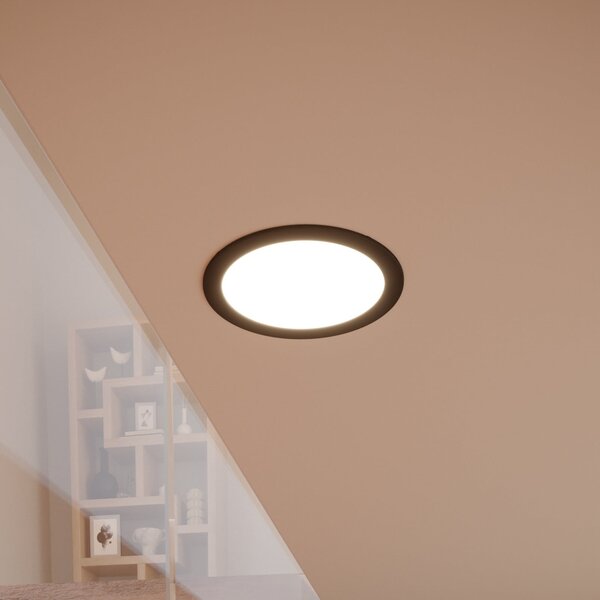 EGLO connect Έξαρμα LED για ενσωμάτωση Fueva 6-Z, μαύρο, Ø16cm, ρυθμιζόμενος, Μαύρο, Σαλόνι / τραπεζαρία, Πλαστικό, σύγχρονο