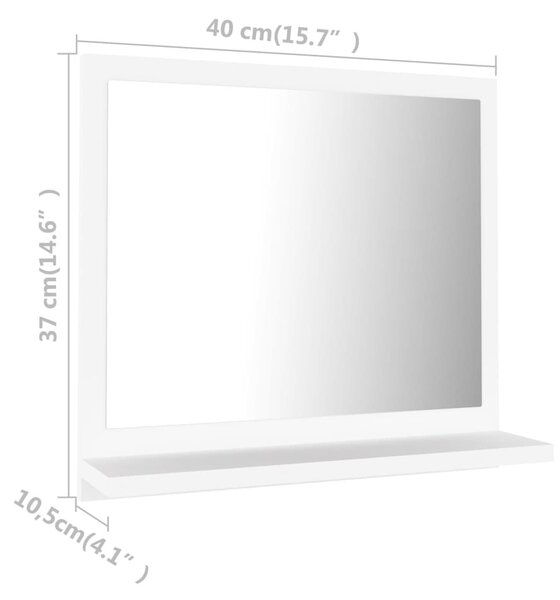 Καθρέφτης Μπάνιου Λευκός 40 x 10,5 x 37 εκ. Επεξ. Ξύλο - Λευκό