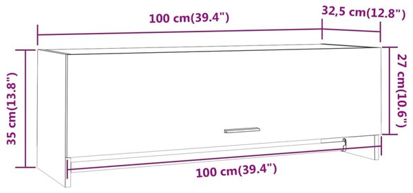 VidaXL Ντουλάπα Καφέ Δρυς 100 x 32,5 x 35 εκ. από Επεξεργασμένο Ξύλο