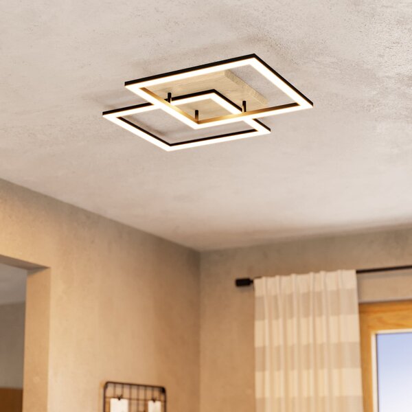 EGLO connect Έξυπνη λάμπα οροφής LED Lomaltas-Z, 77cm, 4400lm, ρυθμιζόμενος, Μαύρο, Σαλόνι / τραπεζαρία, Μέταλλο, σύγχρονο