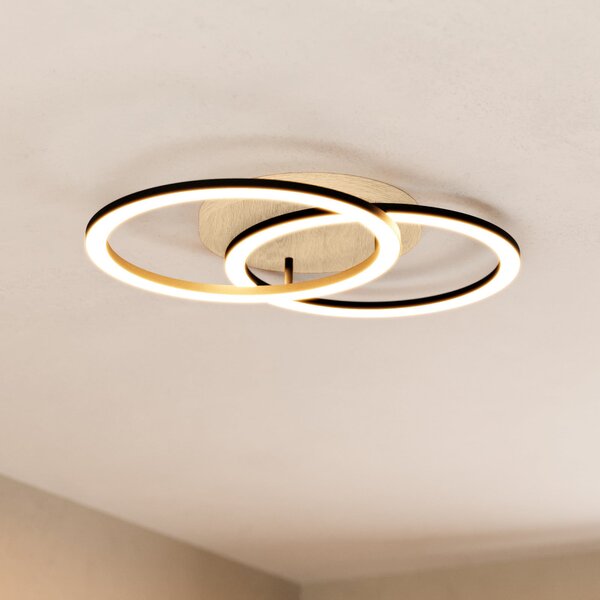 EGLO connect Έξυπνη λάμπα οροφής LED Lomaltas-Z, 58cm, 4400lm, ρυθμιζόμενος, Μαύρο, Σαλόνι / τραπεζαρία, Μέταλλο, σύγχρονο