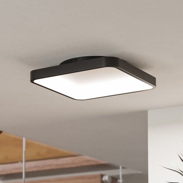 EGLO connect Έξυπνη λάμπα οροφής LED Loretello-Z, γωνιακή, μαύρη, ρυθμιζόμενος, Μαύρο, Σαλόνι / τραπεζαρία, Μέταλλο, σύγχρονο