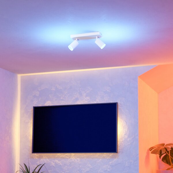 EGLO connect Smart LED Spot Melitello-Z, 2-φωτεινός, λευκός, ρυθμιζόμενος, Λευκό, Σαλόνι / τραπεζαρία, Αλουμίνιο, σύγχρονο