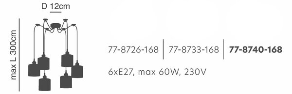 Φωτιστικό Οροφής Πολύφωτο Homelighting 77-8733 Bronze/Grey