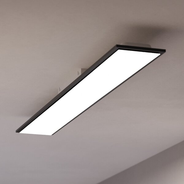 EGLO connect LED φωτιστικό οροφής Moradillo-Z, μαύρο, 14 cm, ρυθμιζόμενος, Μαύρο, Σαλόνι / τραπεζαρία, Μέταλλο, σύγχρονο