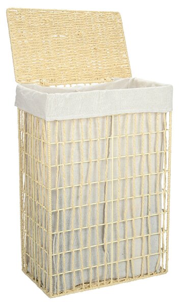 Καλάθι Απλύτων 2 Θέσεων (37x22x55) Estia Nest Μπεζ 02-28060