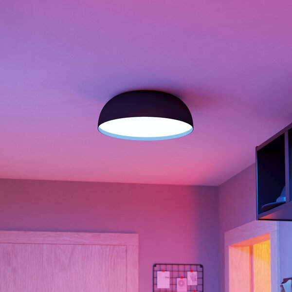 EGLO connect Έξυπνο φωτιστικό οροφής LED Tollos-Z, Ø 40 cm, ρυθμιζόμενος, Μαύρο, Σαλόνι / τραπεζαρία, Αλουμίνιο, σύγχρονο