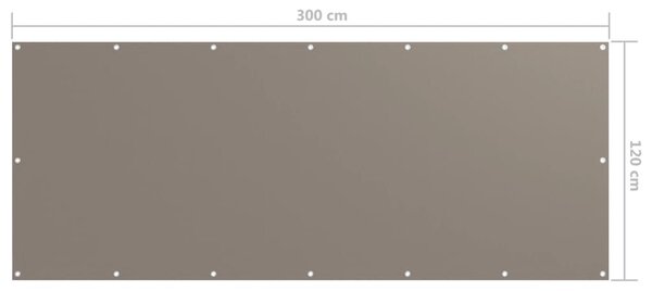 Διαχωριστικό Βεράντας Taupe 120 x 300 εκ. Ύφασμα Oxford - Μπεζ-Γκρι