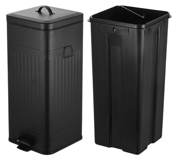 Κάδος Απορριμμάτων (66x36x27.5) Estia 30lt Antigua Mat Black 01-20040
