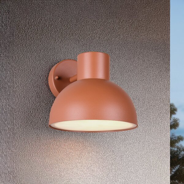 Trio Lighting Εξωτερικός φωτιστικός τοίχου Elbe, αποχρώσεις βερίκοκου, χυτό αλουμίνιο, E27, ρυθμιζόμενος, Πορτοκαλί, Αλουμίνιο, Σκανδιναβικό