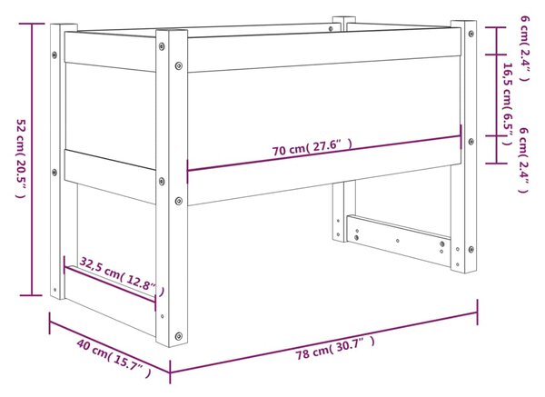 VidaXL Ζαρντινιέρα 78x40x52 εκ. από Μασίφ Ξύλο Πεύκου