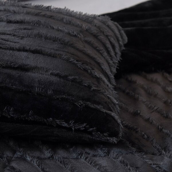 Διακοσμητική Μαξιλαροθήκη Fleece (50x50) Palamaiki Gwen Black