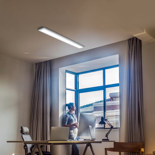 OSRAM LED φωτιστικό οροφής OFFICE LINE, λευκό, 122 cm, μέταλλο, Λευκό, Μελέτη / Γραφείο, Αλουμίνιο
