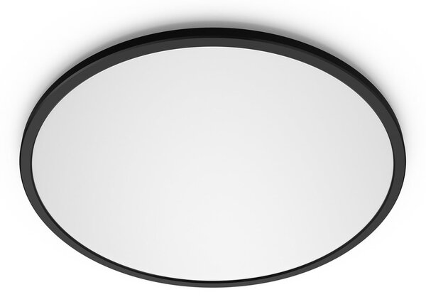 Philips LED SuperSlim σετ 2 τεμαχίων μαύρο IP44 Ø 25cm 2.700K, ρυθμιζόμενος, Μαύρο, Μελέτη / Γραφείο, Πλαστικό, σύγχρονο