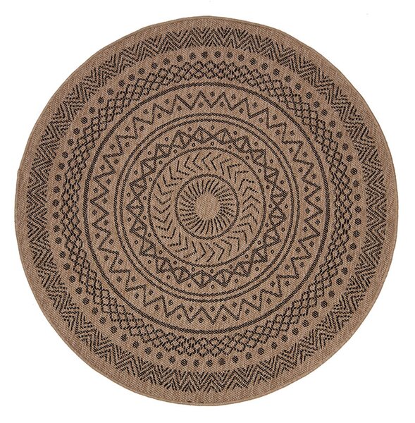Στρογγυλό Χαλί Καλοκαιρινό (Φ160) Royal Carpet Avanos 8894 Black