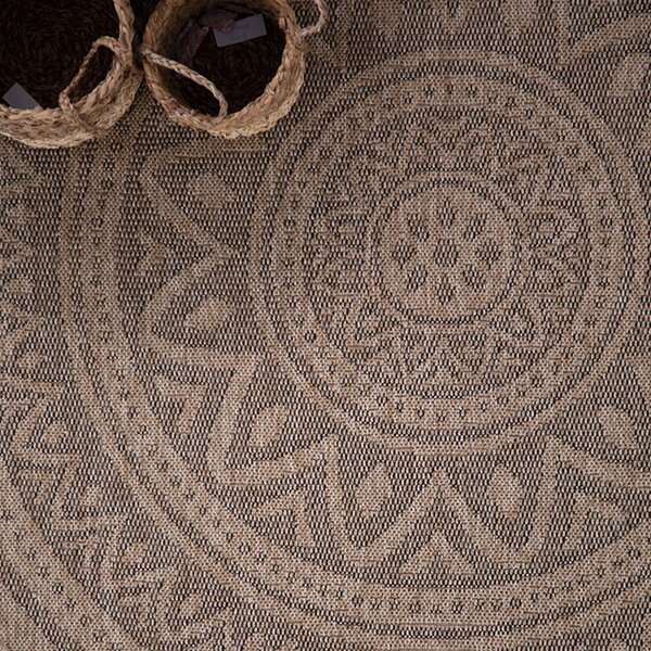 Στρογγυλό Χαλί Καλοκαιρινό (Φ160) Royal Carpet Avanos 8871 Black