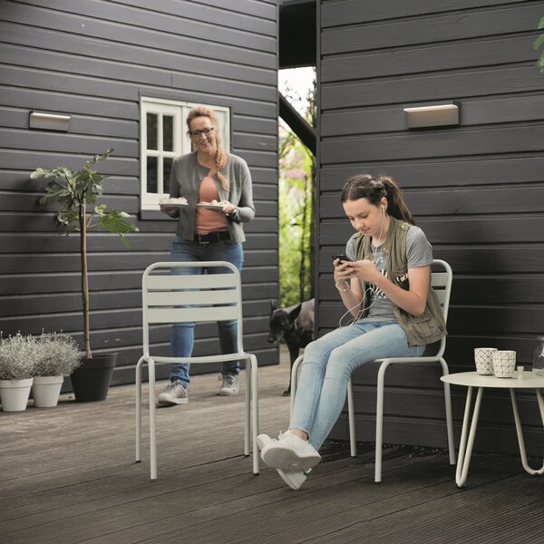 Philips LED φωτιστικό εξωτερικού χώρου Bustan, σε συσκευασία των 2 τεμαχίων,, Γκρι, Αλουμίνιο, σύγχρονο, Γωνιακός τοίχος