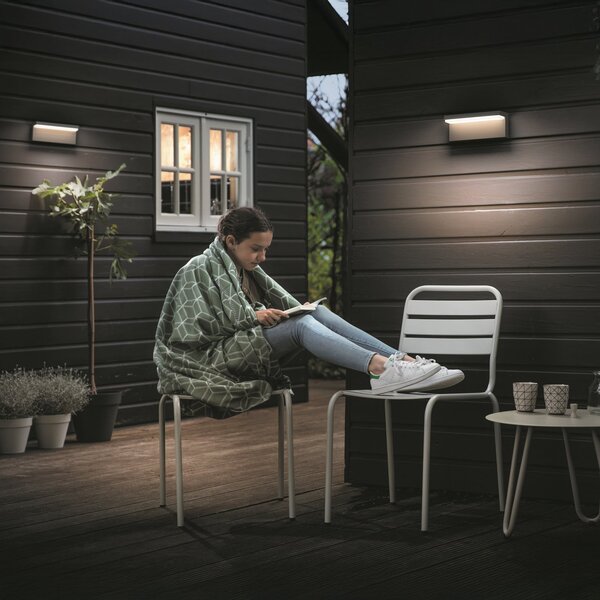 Philips LED φωτιστικό εξωτερικού χώρου Bustan, σε συσκευασία των 2 τεμαχίων,, Γκρι, Αλουμίνιο, σύγχρονο, Γωνιακός τοίχος