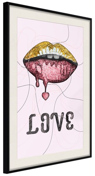 Αφίσα χείλη - Lip Gloss and Love