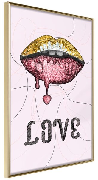 Αφίσα χείλη - Lip Gloss and Love