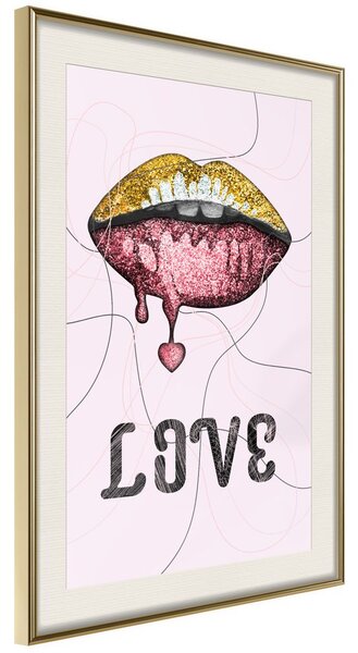Αφίσα χείλη - Lip Gloss and Love