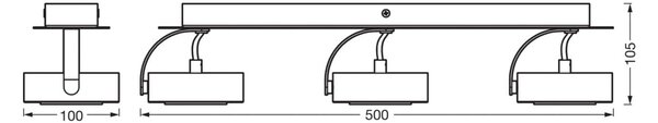 OSRAM LED-Deckenstrahler VENUS μαύρο 3-φωτιστικό Μεταλλικό 3.000 K, Μαύρο, Σαλόνι / τραπεζαρία, Μέταλλο, σύγχρονο