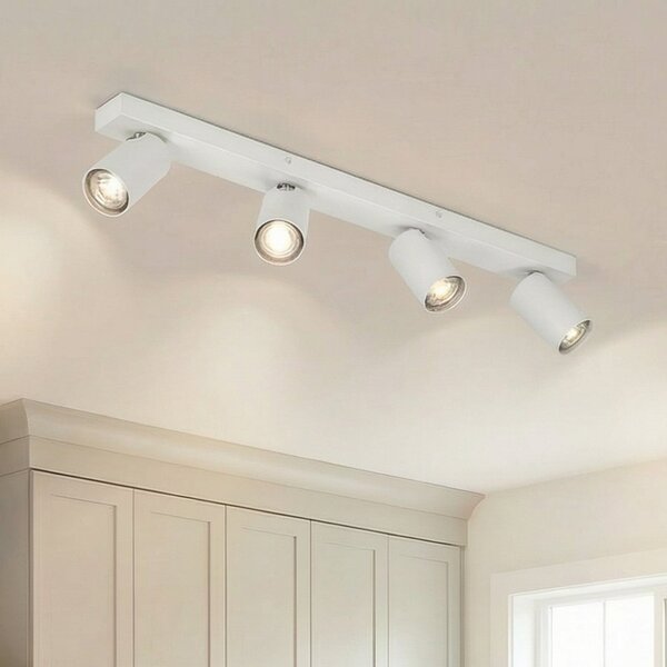 OSRAM Προβολέας οροφής OCTAGON, λευκός, 4 φτερά, GU10-LED 927 dim, ρυθμιζόμενος, Λευκό, Σαλόνι / τραπεζαρία, Μέταλλο, σύγχρονο