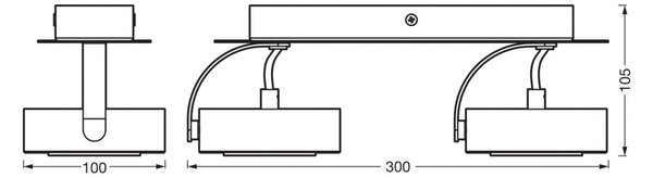 OSRAM LED προβολέας οροφής VENUS, λευκός, 2 φτερά, μέταλλο 3.000 K, Λευκό, Σαλόνι / τραπεζαρία, Μέταλλο, σύγχρονο