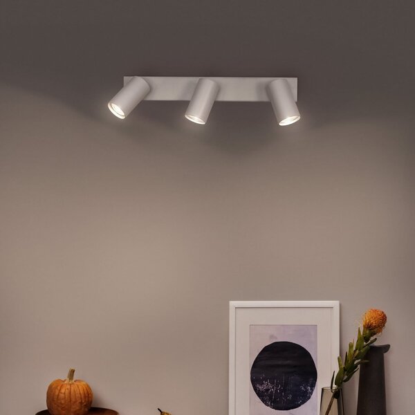 OSRAM Προβολέας οροφής OCTAGON, λευκός, 3 φτερά, GU10-LED 927 dim, ρυθμιζόμενος, Λευκό, Σαλόνι / τραπεζαρία, Μέταλλο, σύγχρονο