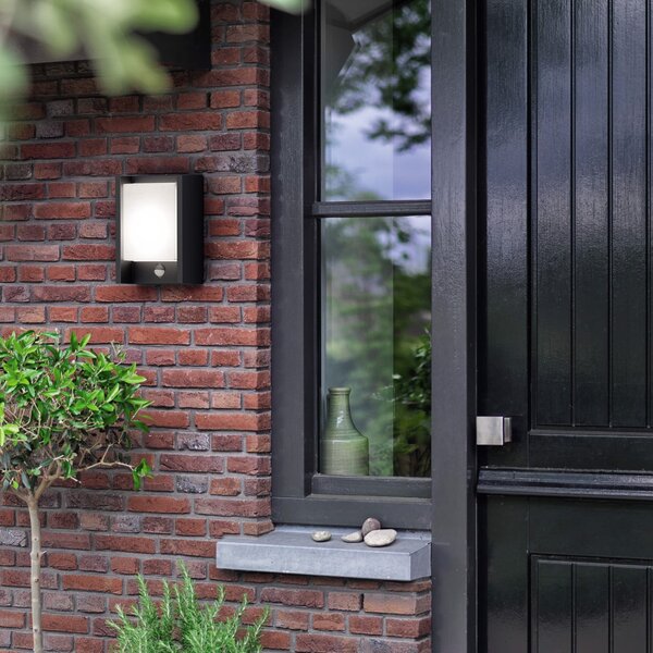 Philips LED απλίκι τοίχου Arbour UE, σετ 2 τεμαχίων, αισθητήρας, 2.700 K, Μαύρο, Αλουμίνιο, σύγχρονο