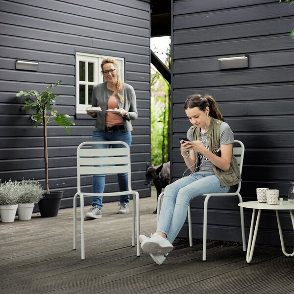 Philips LED φωτιστικό εξωτερικού χώρου Bustan UE, σετ 2 τεμαχίων, 2.700 K, Μαύρο, Αλουμίνιο, σύγχρονο, Γωνιακός τοίχος