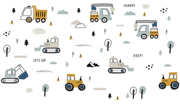 Παιδικά Αυτοκόλλητα Τοίχου Sipo Tractors-Excavators SIP-WS63044