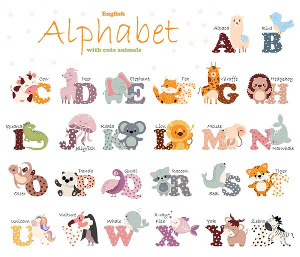 Παιδικά Αυτοκόλλητα Τοίχου Sipo Animal Alphabet SIP-WS63050